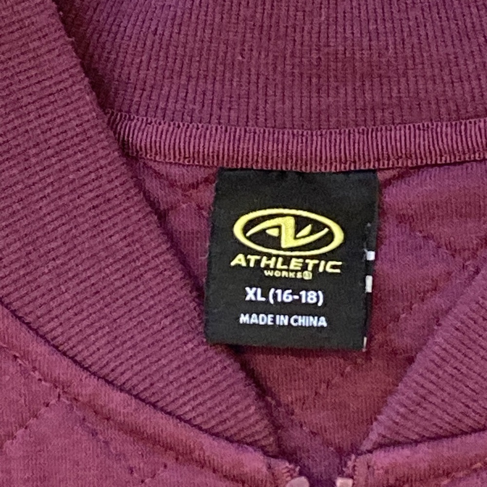 Athletic Works Womens XL Burgundy/Maroon Quilted Full Zip Jacket - Picture 2 of 6